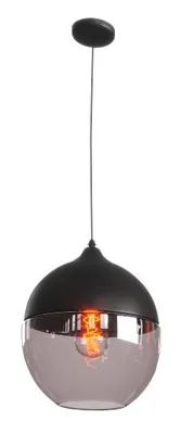 POWERTECH φωτιστικό οροφής HLL-0028, E27, 20x20cm, γυάλινο, μαύρο