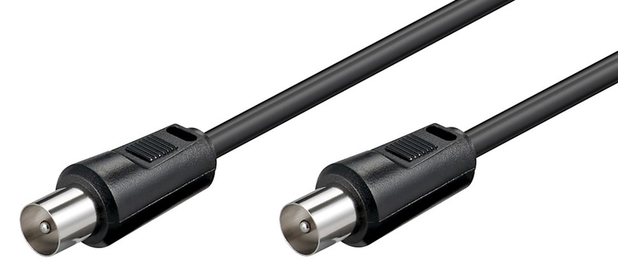 POWERTECH καλώδιο κεραίας RF αρσενικό - RF αρσενικό CAB-V007, μαύρο, 1.5m