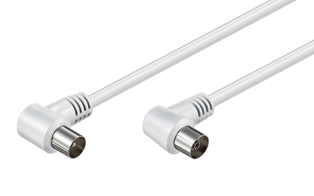 POWERTECH καλώδιο κεραίας RF αρσενικό - RF θηλυκό CAB-V024, γωνιακό, λευκό, 3m