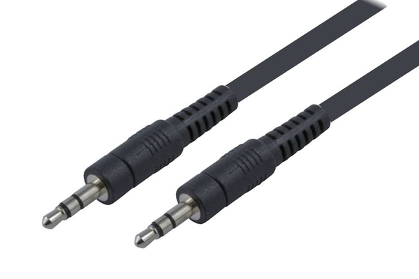 POWERTECH καλώδιο stereo 3.5mm CAB-J008, AUX, nickel plated, 5m, μαύρο