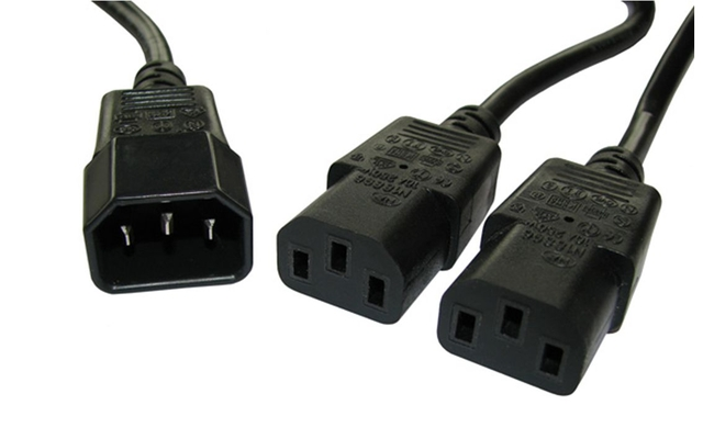POWERTECH καλώδιο τροφοδοσίας CAB-P008 F/2xM 3pin, 1.5m, μαύρο