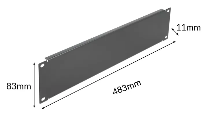 POWERTECH κάλυμμα panel NETW-0050 για rack 19"/2U, μεταλλικό, μαύρο