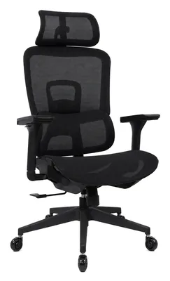 POWERTECH καρέκλα γραφείου PT-1633 με μπράτσα και ανάκλιση, ρυθμιζόμενο ύψος, μαύρη