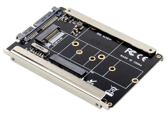 POWERTECH κάρτα μετατροπής 2.5" SATA σε M.2 B & mSATA SSD ST525, 6Gbps