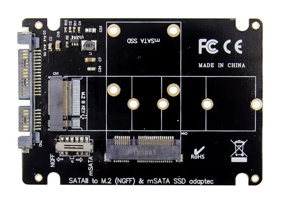 POWERTECH κάρτα μετατροπής 2.5" SATA σε M.2 B & mSATA SSD ST525, 6Gbps