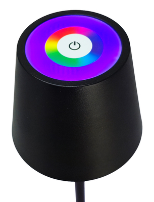 POWERTECH LED επιτραπέζιο φωτιστικό HLL-0195, RGB, ρυθμιζόμενο, επαναφορτιζόμενο, μαύρο