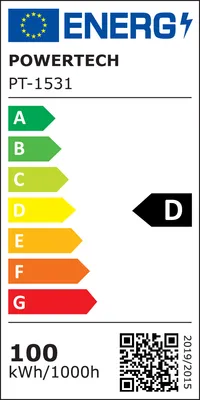 POWERTECH LED φωτιστικό καμπάνα PT-1531, 100W, 6500K, Φ30x11cm, IP65, μαύρο