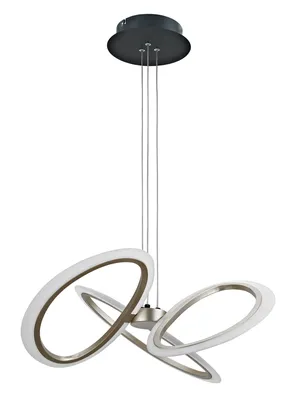 POWERTECH LED φωτιστικό οροφής HLL-0205, 40W, 4000K, Φ53x120cm, οπάλ χρυσό/μαύρο