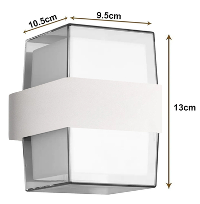 POWERTECH LED φωτιστικό τοίχου HLL-0158, 14W, 4000K, 1120lm, IP65, λευκό