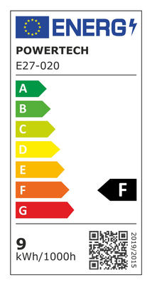 POWERTECH LED λάμπα E27-020, 9W, 4000K, E27, 820lm