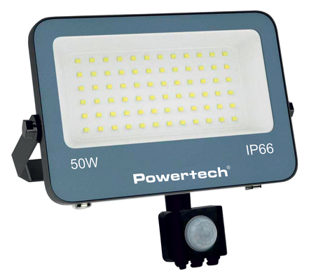 POWERTECH LED προβολέας PT-1618 με αισθητήρα κίνησης, 50W, 4000K, 4500lm, IP66, 4KV