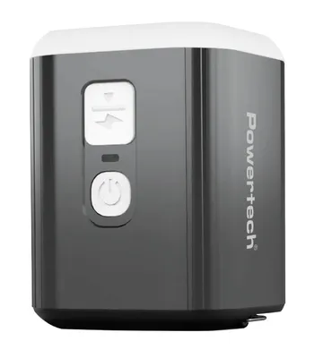 POWERTECH μίνι τρόμπα PT-1554 με φακό, 5W, επαναφορτιζόμενη, μαύρη