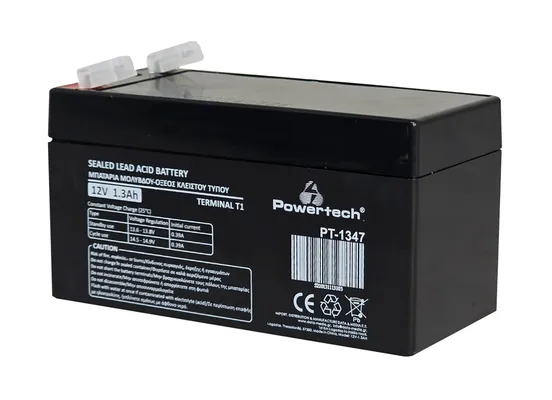 POWERTECH μπαταρία μολύβδου PT-1347, 12V 1.3Ah, T1