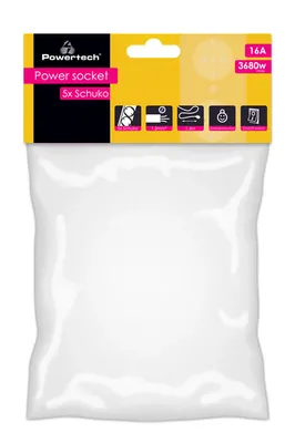 POWERTECH πολύπριζο ασφαλείας PT-1057, 5x schuko, 16A, 1.4m, λευκό