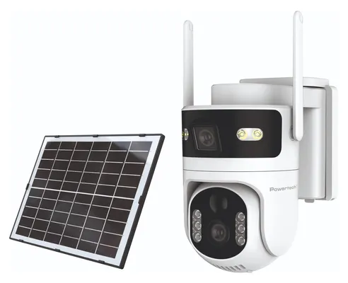 POWERTECH smart ηλιακή κάμερα PT-1547, dual lens, 4MP, 4G, PTZ, SD, IP65