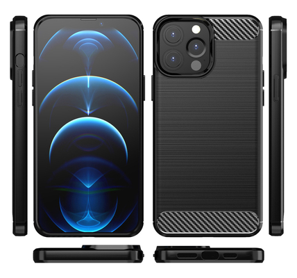 POWERTECH Θήκη Carbon MOB-1656 για iPhone 13 Pro Max, μαύρη