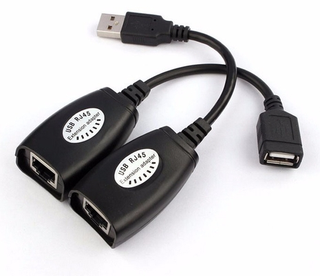POWERTECH USB extender CAB-N098 μέσω καλωδίου RJ45, μαύρο