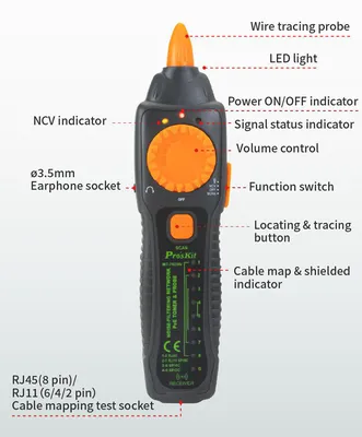 PROSKIT tester καλωδίων δικτύου MT-7029N για RJ45/11/12