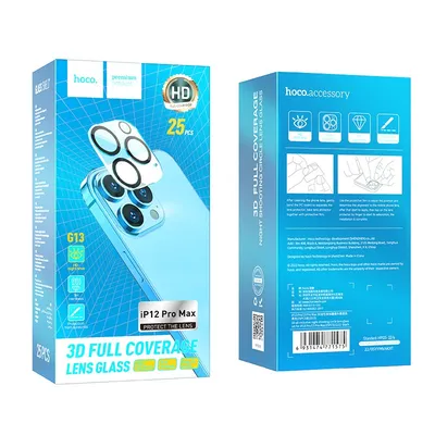 Προστασία Κάμερας Hoco 3D Metal G13 για iPhone 12 Pro Max  Μαύρο Σετ 25τεμ.