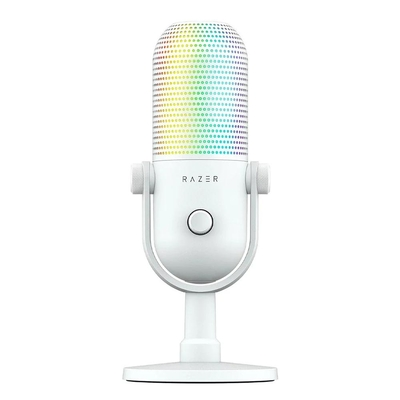 Razer Seiren V3 Chroma White RGB USB Condenser Microphone Gain Limiter Build-in Shock Absorb (RZ19-05060200-R3M1) (RAZRZ19-05060200-R3M1)