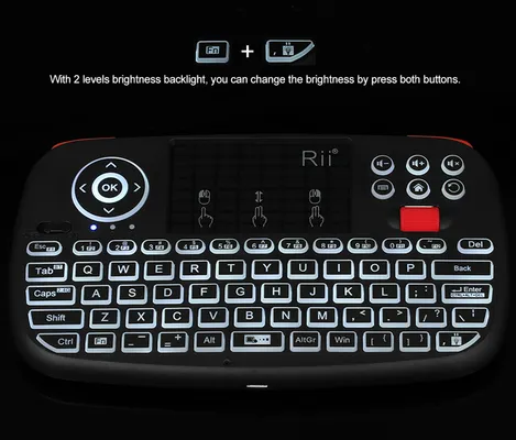 RIITEK ασύρματο mini πληκτρολόγιο i4, backlit, Bluetooth & 2.4GHz, μαύρο