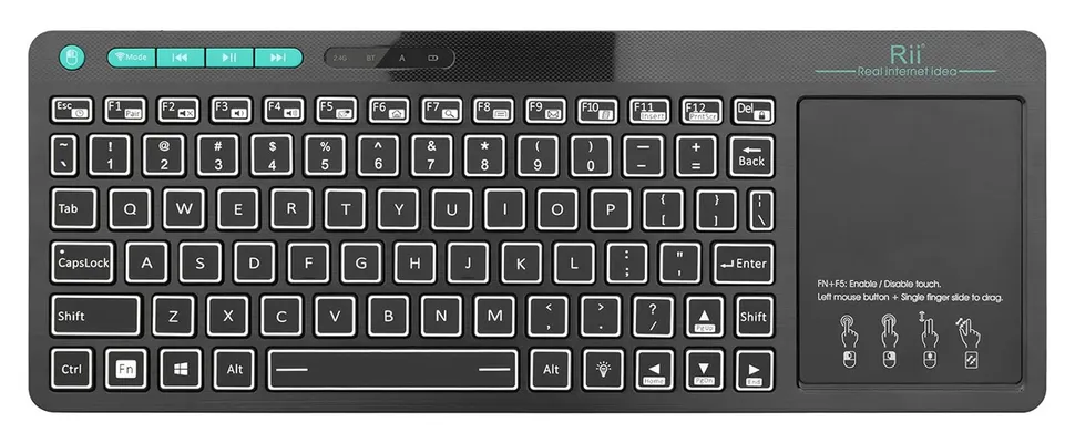 RIITEK ασύρματο πληκτρολόγιο Mini K18S με touchpad, RGB backlit, 2.4GHz & Bluetooth