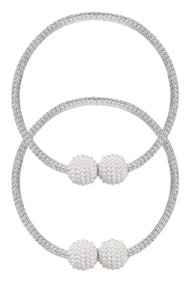 ROXXANI δέστρα κουρτίνας RXN-0024, μαγνητική, 43cm, γκρι, 2τμχ