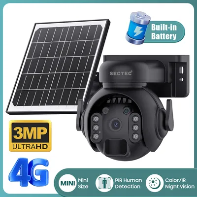 SECTEC smart ηλιακή κάμερα ST-515C-3M-4G-BK, 3MP, 4G, SD, PTZ, IP65