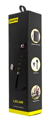 Selfie Stick Monopod LEDISTAR LDX-600 για Φωτογραφικές Μηχανές  Πτυσσόμενο Μαύρο Μήκος: 20cm-80cm