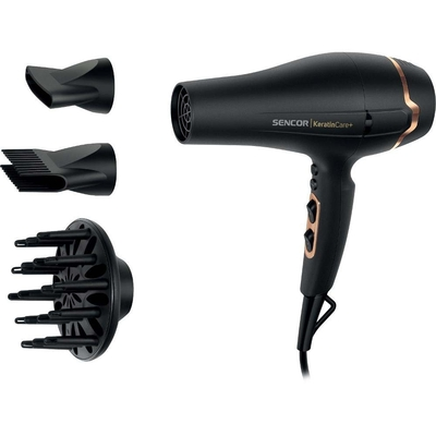 Σεσουάρ Μαλλιών Sencor SHD 8275BK 2400W KeratinCare+ με 3 Επιλογές Θερμοκρασίας και 2 Αέρα και Ιονική Λειτουργία