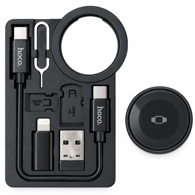 Set Ασύρματου Φορτιστή Hoco CW58 για iWatch 1-9/SE Ultra με Καλώδιο USB-C σε USB-C 15cm και Αντάπτορες USB-A / Lightning