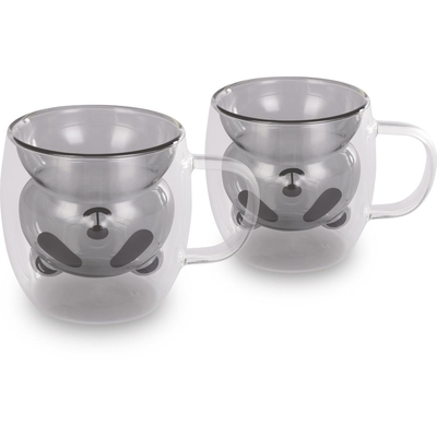 Σετ Ποτήρια VASO Lamart LT9126 Γυάλινα με Διπλό Τοίχωμα 230ml Μαύρα 2 Τεμ