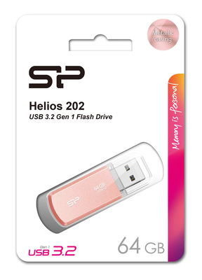 SILICON POWER USB Flash Drive Helios 202, 64GB, USB 3.2, ροζ χρυσό