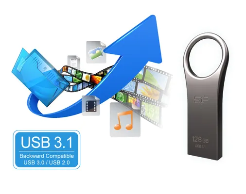 SILICON POWER USB Flash Drive Jewel 80, 64GB, USB 3.2, ασημί