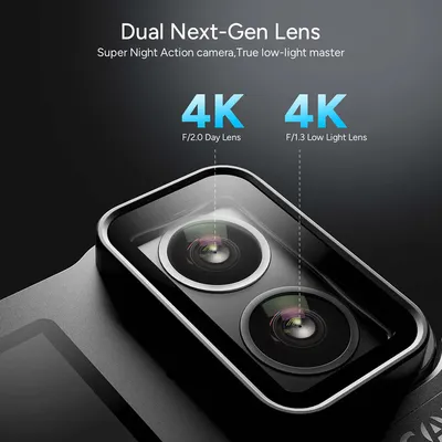 SJCAM action camera SJ20 με 2x φακούς, 2x οθόνες, 20MP/4K, WiFi, αδιάβροχη θήκη, μαύρη