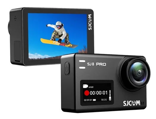 SJCAM action camera SJ8 Pro, οθόνη αφής, 12MP/4K, WiFi, αδιάβροχη θήκη, μαύρη