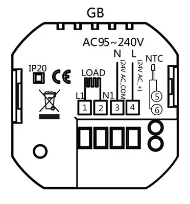 Smart θερμοστάτης πετρελαίου BHT-15GBLW, WiFi, χωνευτός, λευκός