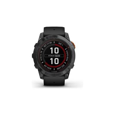 Smartwatch Garmin Fenix 7X Pro Solar Stainless Steel 51mm GPS NFC 10 ATM Slate Grey με Black Band