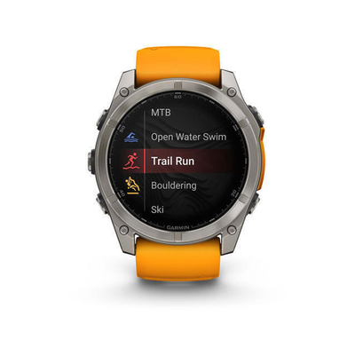 Smartwatch Garmin Fenix 8 Titanium 51mm GPS NFC 10 ATM με Δυνατότητα Κλήσεων Sapphire Titanium with Spark Orange and Graphite Silicone Band