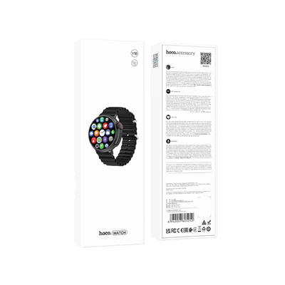 Smartwatch Hoco Y18 IP67 IPS Οθόνη 1.52" 300mAh V5.1 με Δυνατότητα Κλήσεων Μαύρο