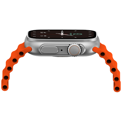 Smartwatch Maxcom Ecowatch 2 1.95” 230mAh IP67 με Δυνατότητα Κλήσεων με Ασημί και Πορτοκαλί Λουράκια