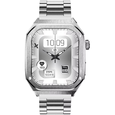 Smartwatch Maxcom FW65 Iron S 1.95” Amoled IP68 400mAh με Έξτρα Λουράκι Ασημί