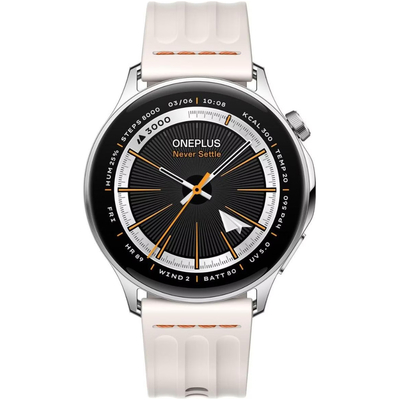Smartwatch OnePlus Watch Lite 1.46" AMOLED GPS 5 ATM με Δυνατότητα Κλήσεων Silver Steel