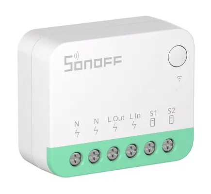 SONOFF smart διακόπτης MINIR4M, 2 κανάλια, Wi-Fi, 10A, λευκός