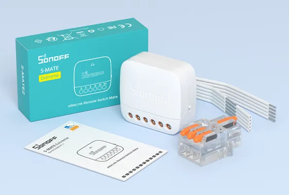 SONOFF smart διακόπτης S-MATE2, 3 κανάλια, μπαταρίας, λευκός