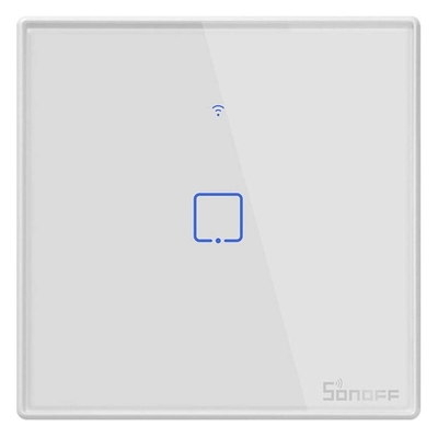 SONOFF Smart Διακόπτης T2EU1C-RF 433MHz, Αφής, Μονός, Λευκός (TX-T2EU1C-RF) (SONTXT2EU1C)