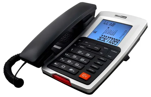 Σταθερό Ψηφιακό Τηλέφωνο Maxcom KXT709 Γκρί - Ασημί με Οθόνη, Ανοιχτή Ακρόαση και Ένδειξη Εισερχόμενης Κλήσης Led
