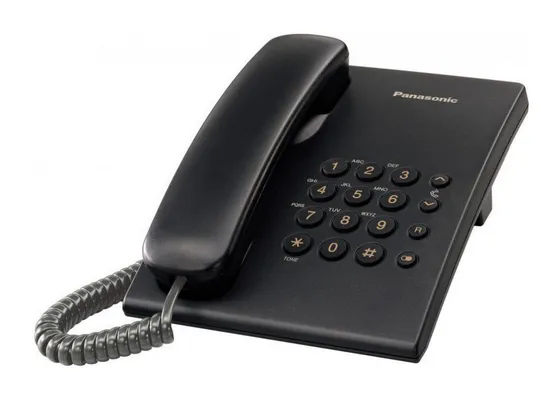 Σταθερό Ψηφιακό Τηλέφωνο Panasonic KX-TS500EXB με Επανάκληση Ρύθμιση Έντασης και Κουδουνίσματος Μαύρο
