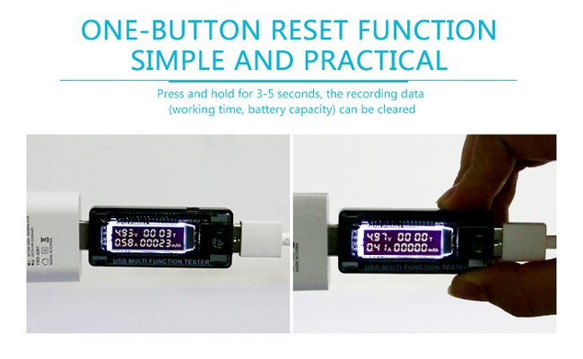 SUNSHINE USB tester φόρτισης SS-302A, V/A/Time/mAh