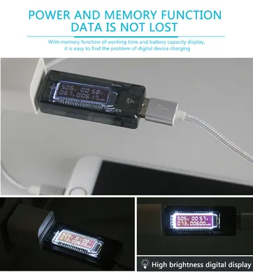 SUNSHINE USB tester φόρτισης SS-302A, V/A/Time/mAh